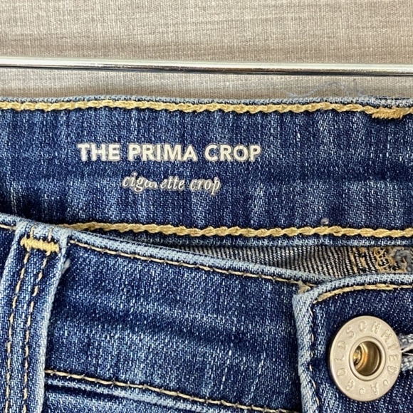 AG Adriano Goldschmeid Prima Crop Cigarette Jeans Womens 26R Raw Hem Medium Wash - Picture 8 of 15